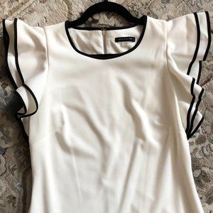 Tommy Hilfiger White Dress with Flutter Sleeves